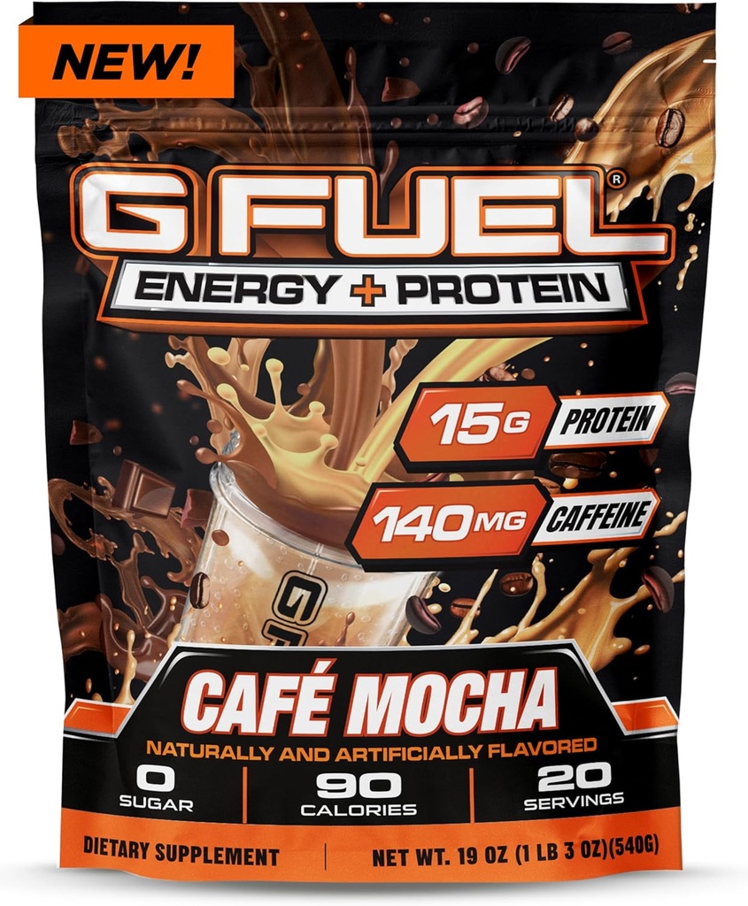 Gの燃料の蛋白質+エネルギー飲み物の粉、賭博のためのプレワークアウトのカフェインの組合せ、砂糖の自由な焦点のアミノ酸、ビタミン+酸化防止剤、19oz (喫茶モカ、20のサービング)
