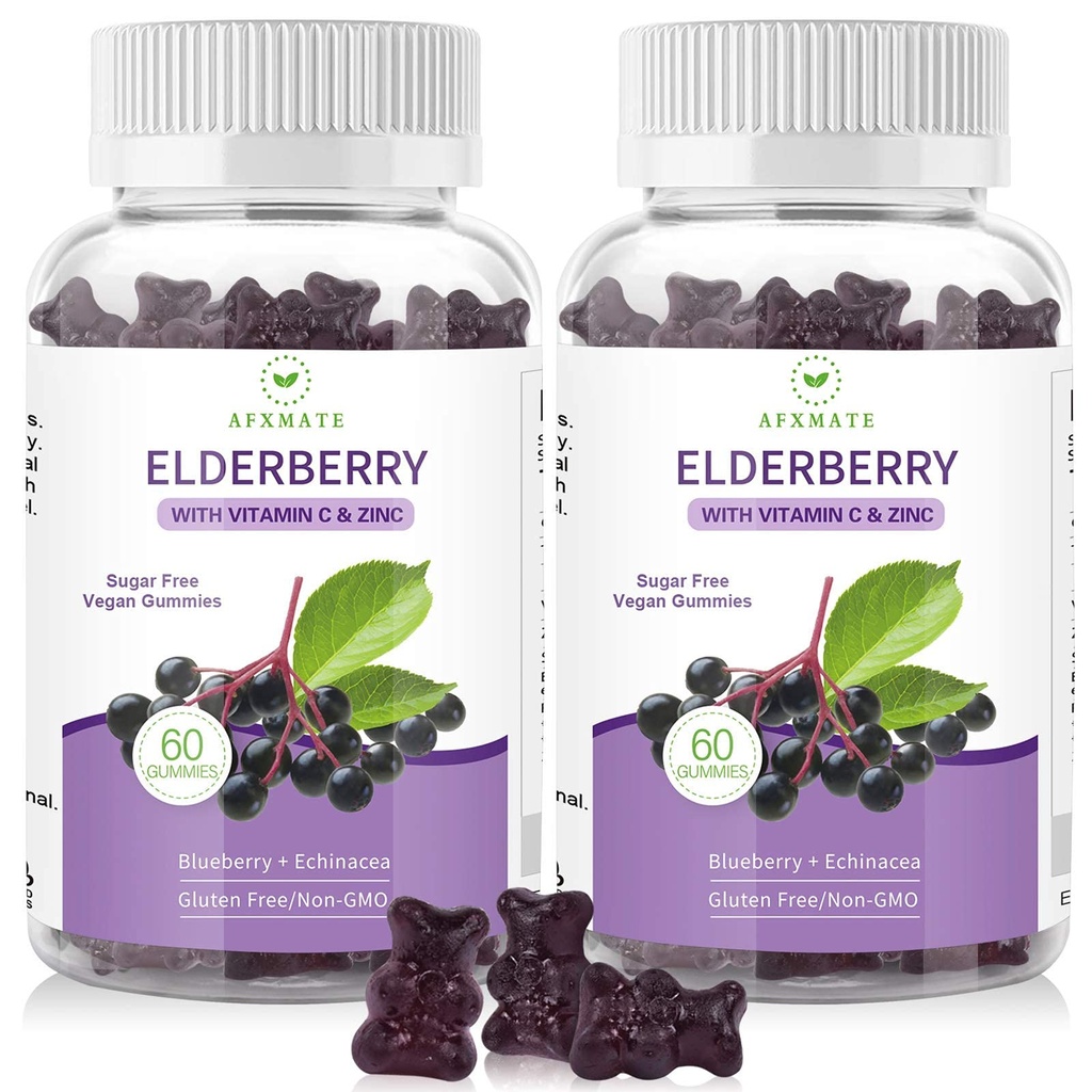 大人のための亜鉛およびビタミンCが付いているAFXMATEのSambucusの黒のElderberryのグミは免除サポート、砂糖を自由に120の計算をからかいます