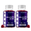 大人のためのVitamatic Melatonin 20mgのガミー、30のサービング- 60の計算-非習慣の形成の補足(パッケージ2)