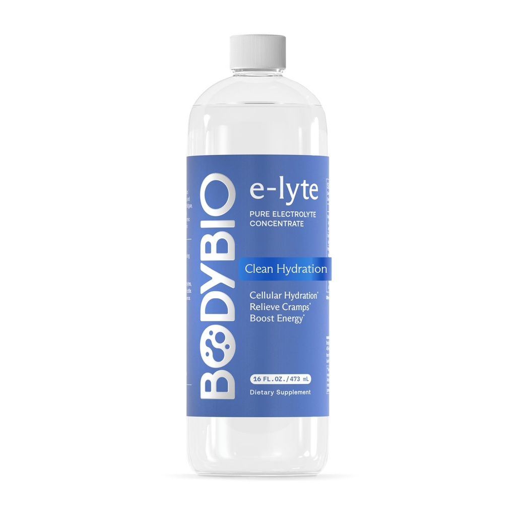 BodyBio e-Lyte - 液体電解液は、清潔な水分補給、エネルギーとランプの救済のために濃縮 - 砂糖なし、人工味なし、充填剤なし、ケトフレンドリー