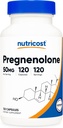 Nutricost Pregnenolone 50mg、120カプセル - 非GMO、グルテンフリー、ベジタリアンカプセル