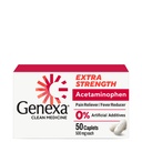 Genexaのきれいなアセトアミノフェン500mgの余分強さ、染料の自由な苦痛Relieverの熱心な減力剤、0%の人工的な添加物、大人のための痛みの薬、頭痛、腰痛、マイナー関節炎の苦痛、50のタブレットを取り除きます