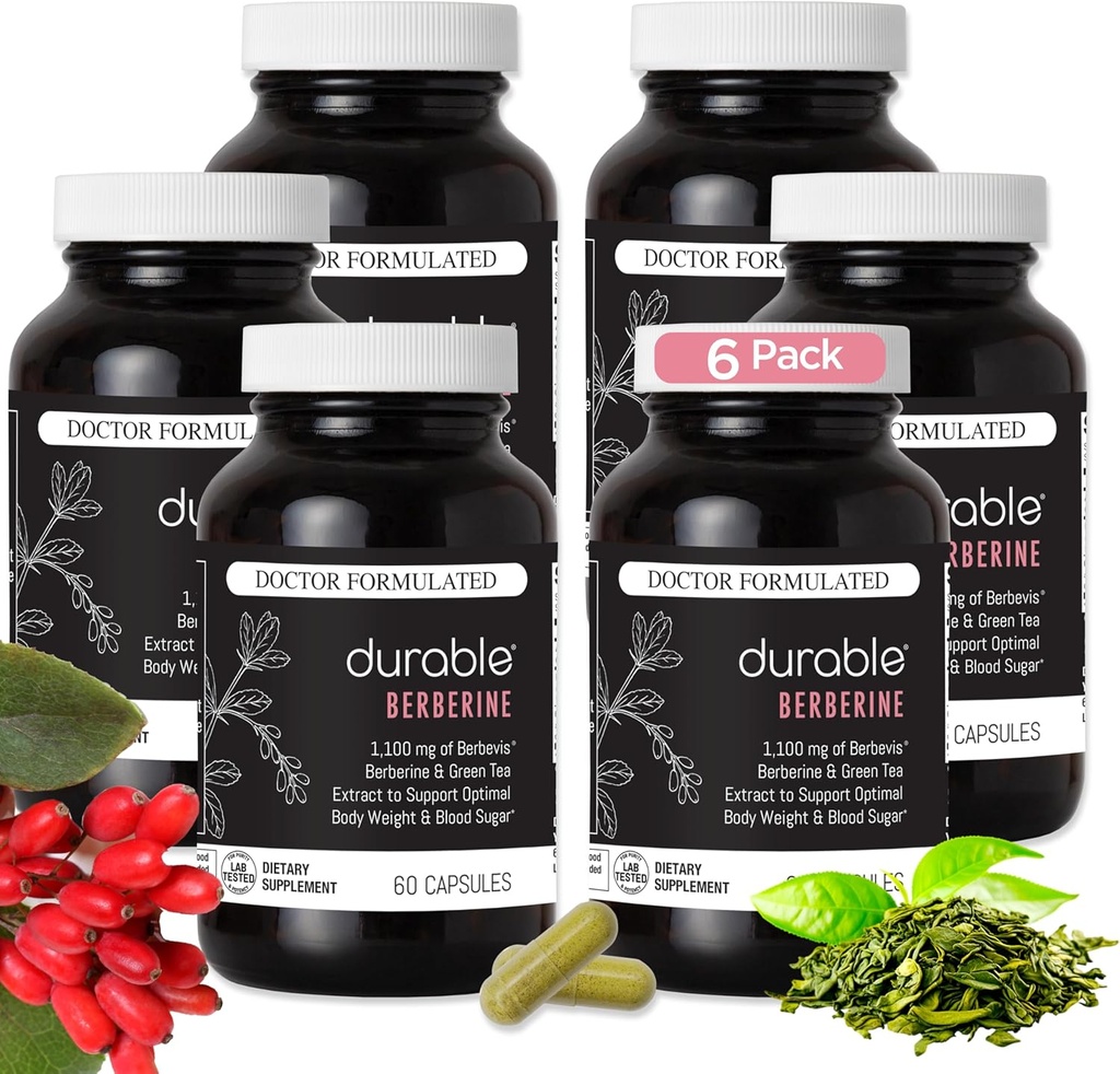 耐久性のあるバーベリン - 1,100 mgは、米国で作られた大人のために処方された体重と代謝のためのPytosome技術10xより良い吸収とBerbevis Berberineを標準化しました - 180日の供給(360カプセル)