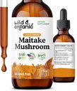 ワイルド&オーガニックマイタケキノコドロップ - 免疫サポートのための液体キノコサプリメント - Maitake Extract Tincture - ビーガン、砂糖&アルコールフリー - 2 fl oz