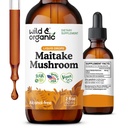 ワイルド&オーガニックマイタケキノコドロップ - 免疫サポートのための液体キノコサプリメント - Maitake Extract Tincture - ビーガン、砂糖&アルコールフリー - 2 fl oz