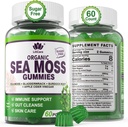 Sea Moss Gummies - Irish Sea Moss Gummies for Adults & Kids - Advanced Superfood Seamoss Supplement with Organic Bladderwrack & Burdock Root Extract，ACV for Daily Immune, Gut Cleanse, Vegan, 60 Counts