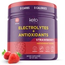 Keto Vitals Antioxidant Electrolytesパウダー - カリウム、マグネシウム、ナトリウム、カルシウムと電解液をブレンド | Keto Electrolytesサプリメントエナジードリンクミックス | 砂糖フリー、ゼロカロリー、ゼロ炭水化物