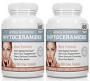 Phytoceramideの米はBiotinの反老化の補足、しわの除去剤およびPhytoceramidesのビタミンA、C、DおよびEの2本のびんのパック、120のカプセル40mgのグルテンフリーと基づかせていました