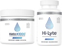 Hi-Lyte Keto K1000 電解液パウダー | 水分補給パウダー ドリンクミックス | 生ミネラルフレーバー | 50 サービング | 電解液交換カプセル