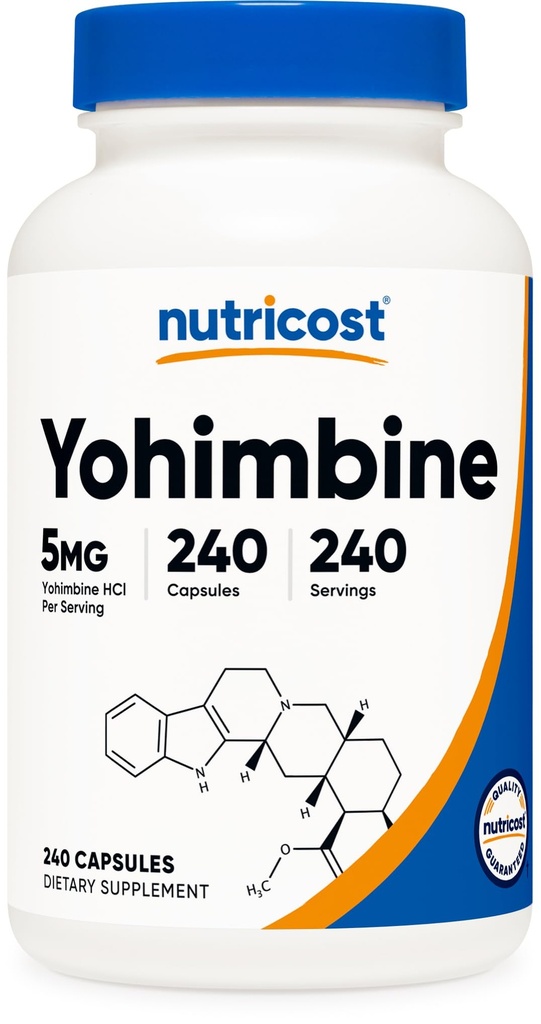Nutricost Yohimbine HCl 5mgの240カプセルの余分強さ-グルテンフリー、非GMO