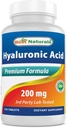 最高のNaturals Hyaluronic酸200 mg 120錠(非GMO、グルテンフリー) - 若々しい健康な皮膚と健康な関節機能を促進する(120カウント)