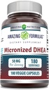 アメイジングフォーミュラ マイクロネタイド DHEA サプリメント | 50 Mg / サービング | 180 Veggie Capsule | Non-GMO | グルテンフリー | アメリカ製
