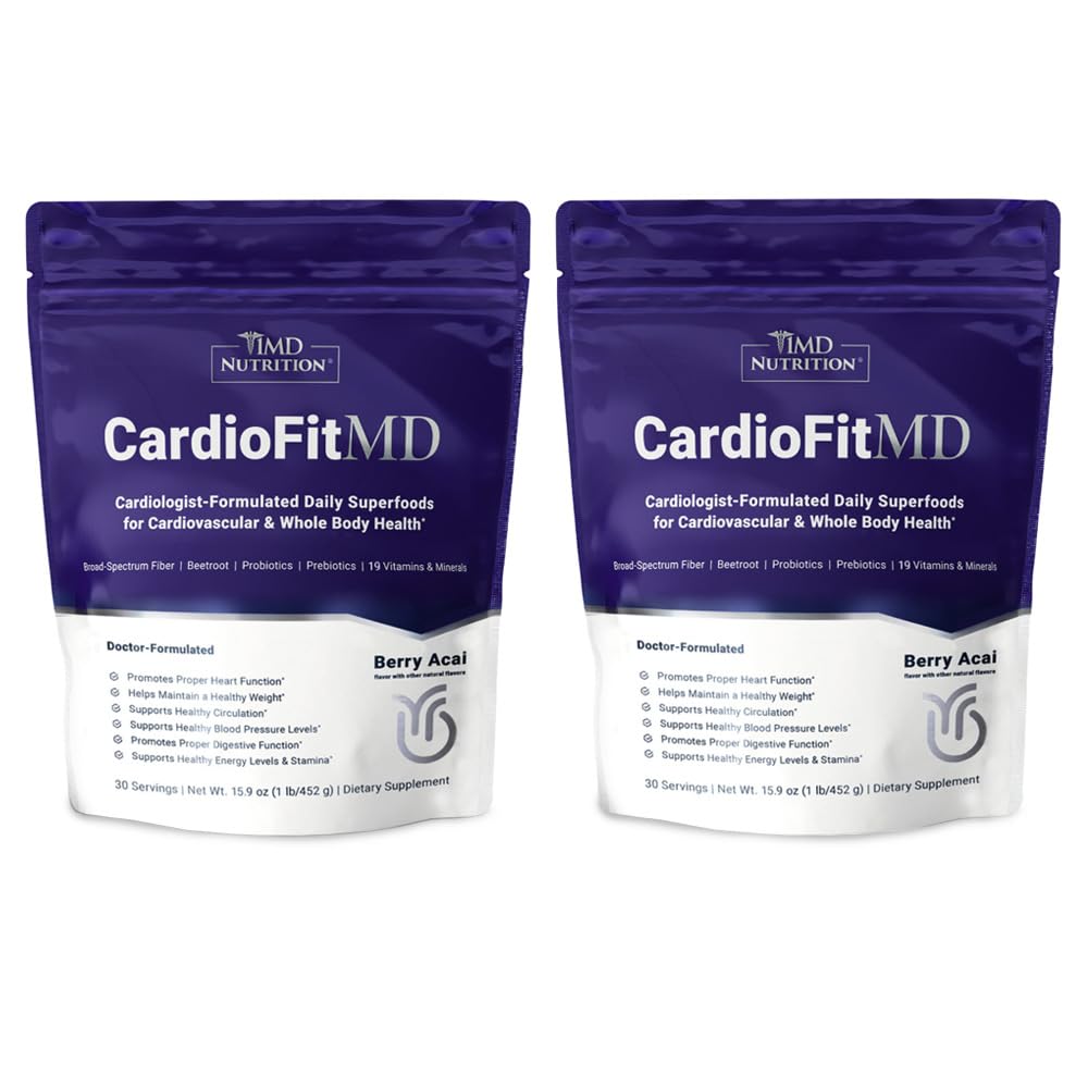 1MD栄養CardioFitMD - ビーガンビートスーパーフードケトハート健康パウダー - ニトリオキサイドサプリメント - 健康な血圧と循環のためのビートルートパウダー - 高繊維ドリンク - 30日(2パック)
