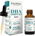 LiveWise Naturals DHA Omega-3 乳液は、乳幼児やトドルのためのドロップ, 完全菜食主義者のオメガ-3 エッセンシャルサプリメント, 健康的な脳を促進します, 目, 体防御, 赤ちゃんとトドル栄養