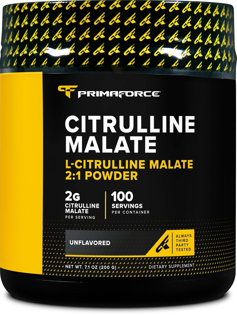 PrimaForce L-Citrulline Malate Powder, Unflavored Pre Workout Supplement, 200 Grams - Boosts Energy, Aids Recovery, 強度のパフォーマンスを向上させます – ビーガン, 非GMO