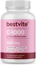 BESTVITEビタミンC 1000mg(120ベジタリアンカプセル)とCitrus Bioflavinoids - No Stearates - ビーガン - 非GMO -グルテンフリー