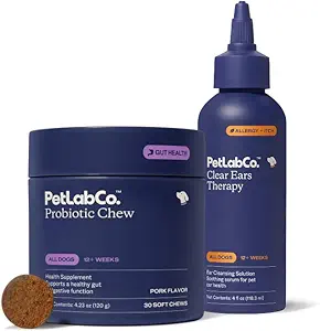 PetLab Co. - 犬耳酵母バンドル:ガット健康、イースト生産、かゆみ耳、かゆみ肌、季節的アレルギー&クリアイヤー、犬用イヤークリーナー
