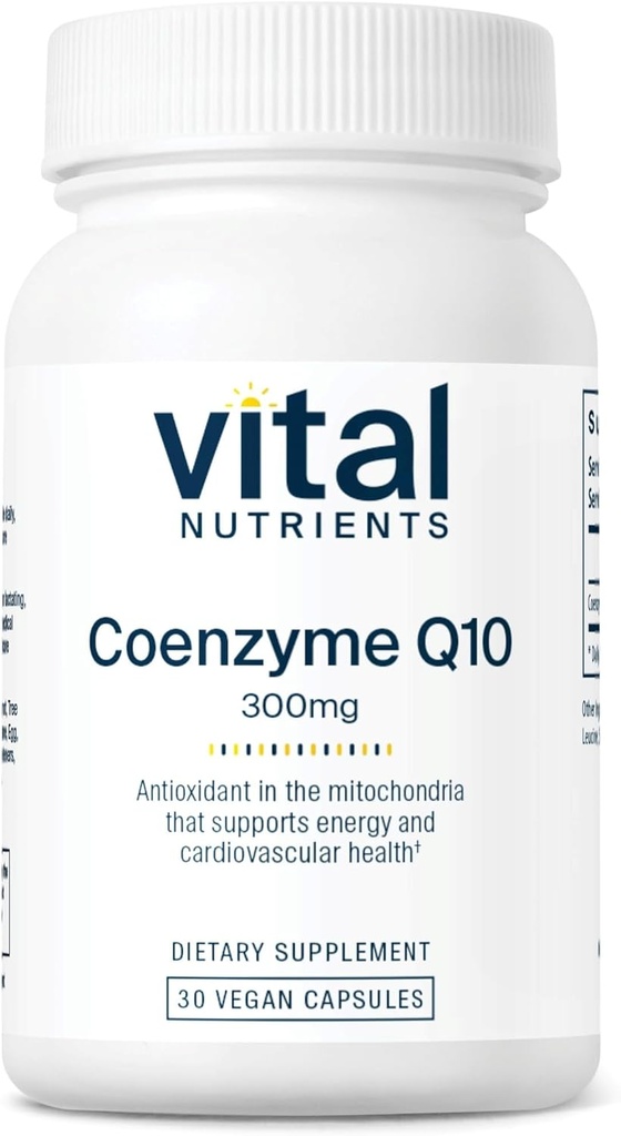Vital Nutrients CoQ10 300mg | ビーガンサプリメント | 心の健康とエネルギーレベルをサポートするコエンザイムQ10の強力な酸化防止剤* | グルテン、酪農場および大豆無料 | 非GMO | 30カプセル