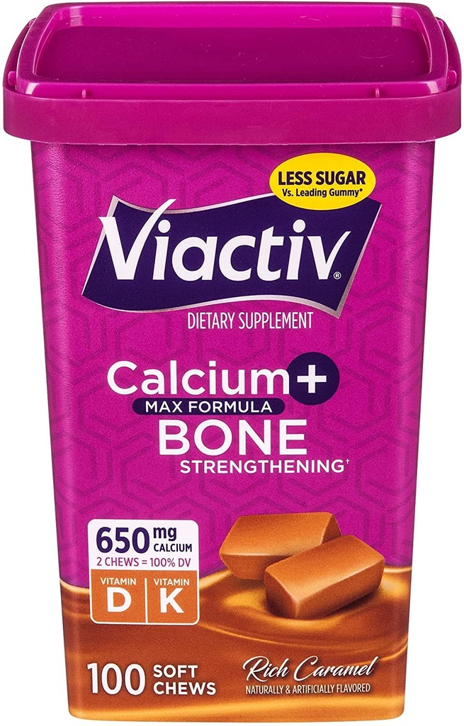 骨の健康、豊富なキャラメル、100 の柔らかい咀嚼のための Viactiv の最高の方式のカルシウム +Vitamin D3 の補足 - 5 のパック
