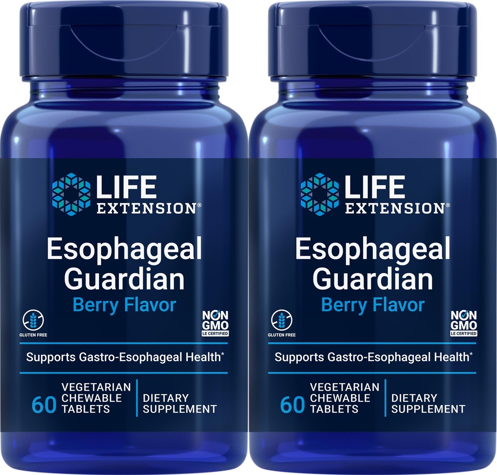 ライフエクステンションEsophageal Guardian、60ベジタリアンChewableタブレット(2パック)