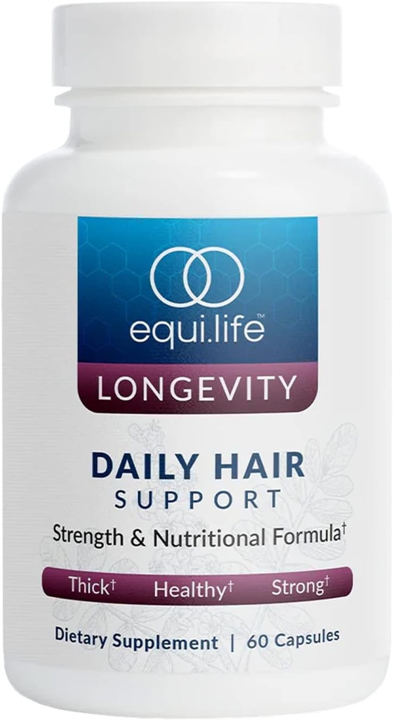 Equilifeの毎日の毛サポート、Biotin、Ashwagandha、亜鉛、Seleniumの毛および頭皮の栄養物のためのビタミンそして鉱物、グルテンフリー、60のカプセルとの毛の補足