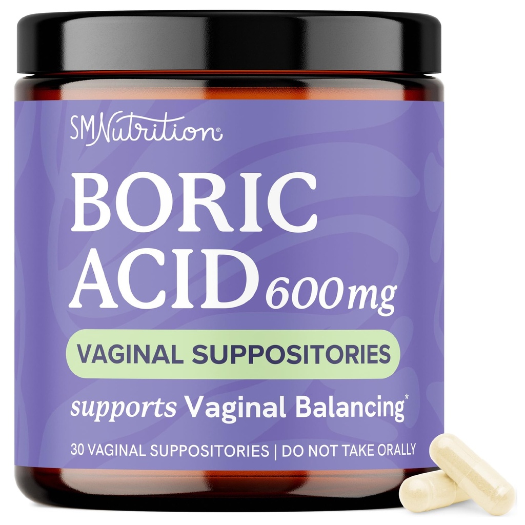 女性用ホウ素酸の抑制剤 600mg | pH バランス, 腟の臭気 & かゆみ | 女性の腟の坐骨格のためのホウ素酸 | 包囲された、完全菜食主義者の | 30 Ct