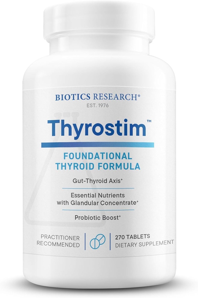 Biotics Research ThyrostimTM–Endocrine&Thyroid Women & Men-Supplement Balance Thyroidホルモンのサポート、Thyroid Gland、Boost Metabolism、Aid Digestion、Nervous System-270タブレット