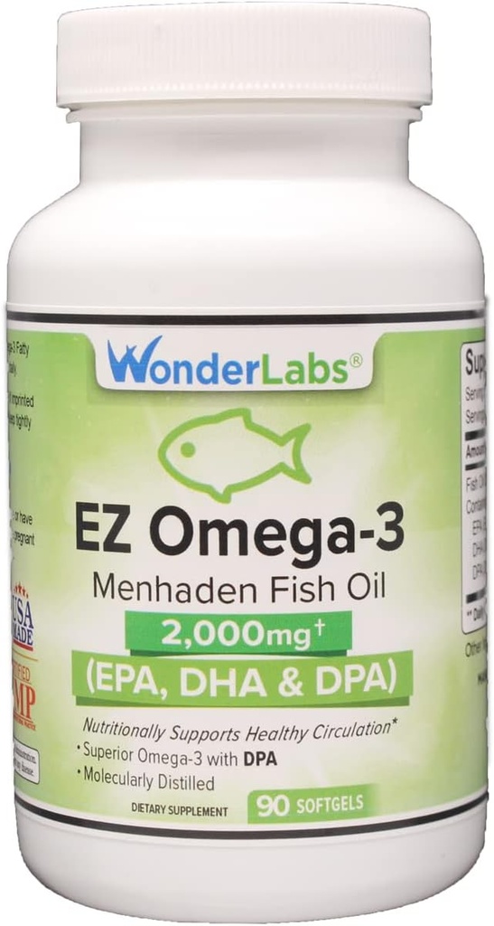 アトランティックメンハデンフィッシュオイルオメガ3 2000mg、バープレス、米国製、EPA+の完璧なバランス DHA + DPA 90 ソフトゲル