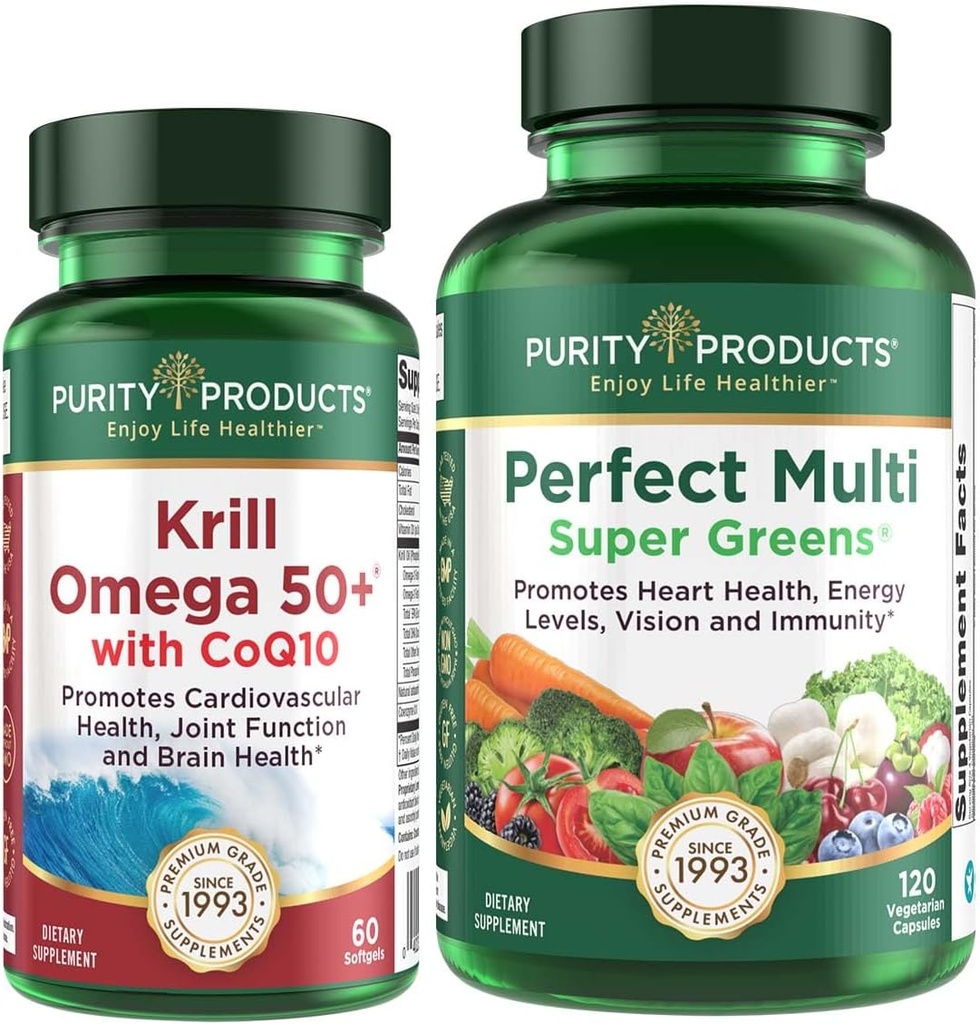 純度プロダクト束-CoQ10 +の完全な多緑とのKrill Omega 50+