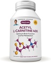 ANDREW LESSMAN Acetyl L-Carnitine 400 mg - 60カプセル - 神経系、脂肪およびエネルギー代謝、健康な脳機能、脳への健康な血流のためのサポート。 飲みやすいカプセル。