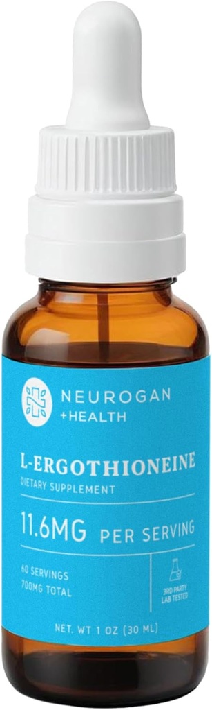 Neurogan L-Ergothioneine Liquid Supplement - 700 MG 60 Servings (1 OZ) - Antioxidant Support, Healthy Aging & Brain Fuel* - Made in USA