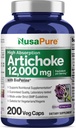 NusaPure Artichoke 20:1 エキス、600 mg 12,000mg 200 Veggie キャップ相当(非GMO、グルテンフリー)