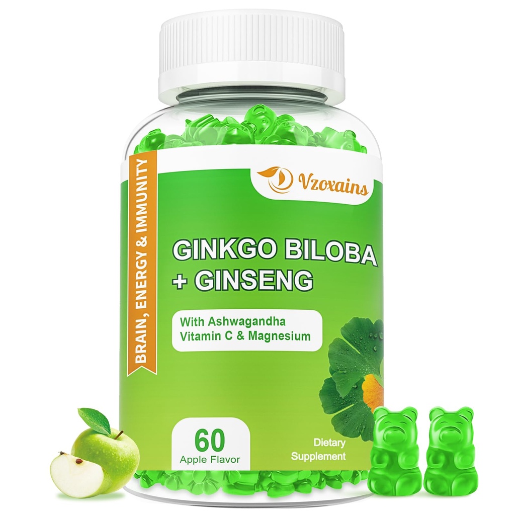 240MG Ginkgo Biloba Ginseng とマグネシウム、Ginko Biloba は頭脳の焦点、大人のための気分および記憶、60 Cts のためのガミーを補います