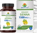 Brieofoodオーガニックセンナ1500mg、45サービング、ベジタリアン、グルテンフリー、90ベジタリアンタブレット