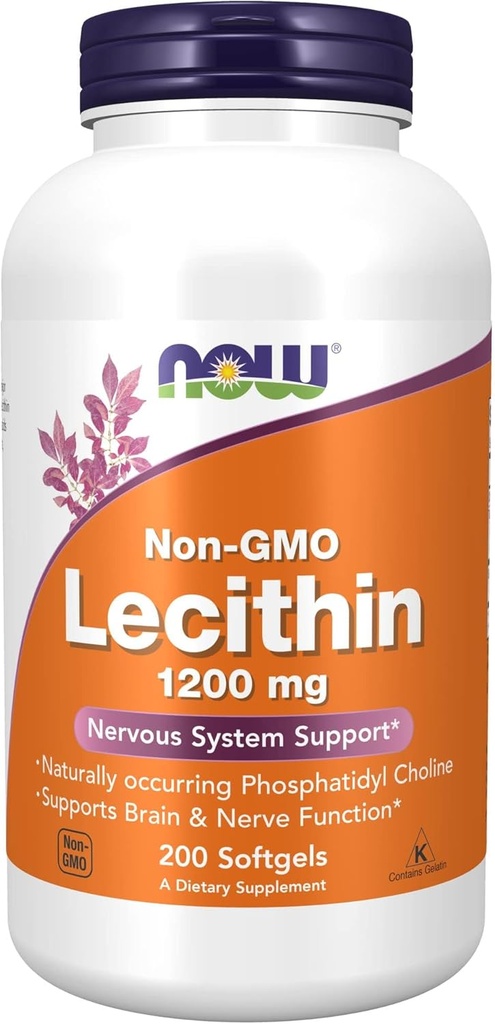 NOWの食糧補足、自然発生のPhosphatidylコリン、200のSoftgelsのLecithin 1200のmg