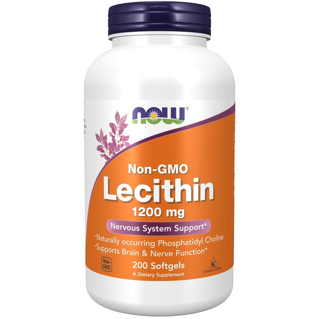 NOWの食糧補足、自然発生のPhosphatidylコリン、200のSoftgelsのLecithin 1200のmg