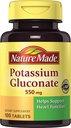 ネイチャーメイド カリウムグルコネート 550 mg, 心の健康サポートのための栄養補助食品, 100 カウント (パック 3)