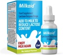 Milkaid Lactase Enzyme Drops for Lactose Intolerance | Prevents Gas, Bloating & Diarrhea | Fast Acting Dairy Digestive Supplement | Gluten Free & Vegetarian | No Artificial Flavor | 0.5 Fl Oz (1)