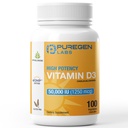 ピュアゲンラボビタミンD3 50,000 IU (1250 mcg) 100週ヘルシーマッスル機能、免疫サポート、非GMO、グルテンフリー100野菜カプセル