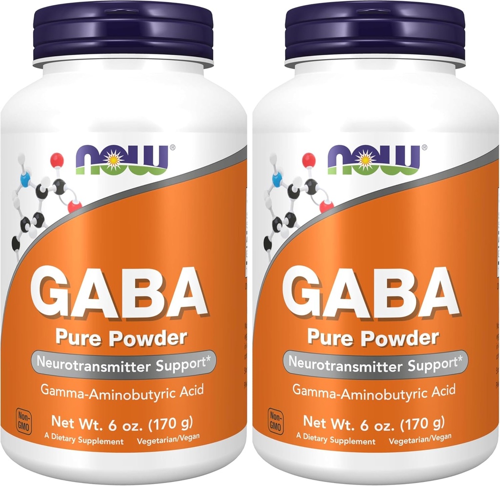 NOWの補足、GABA (Gamma-Aminobutyricの酸)の粉、Neurotransmitterサポート*、6-Ounce (パッケージ2)