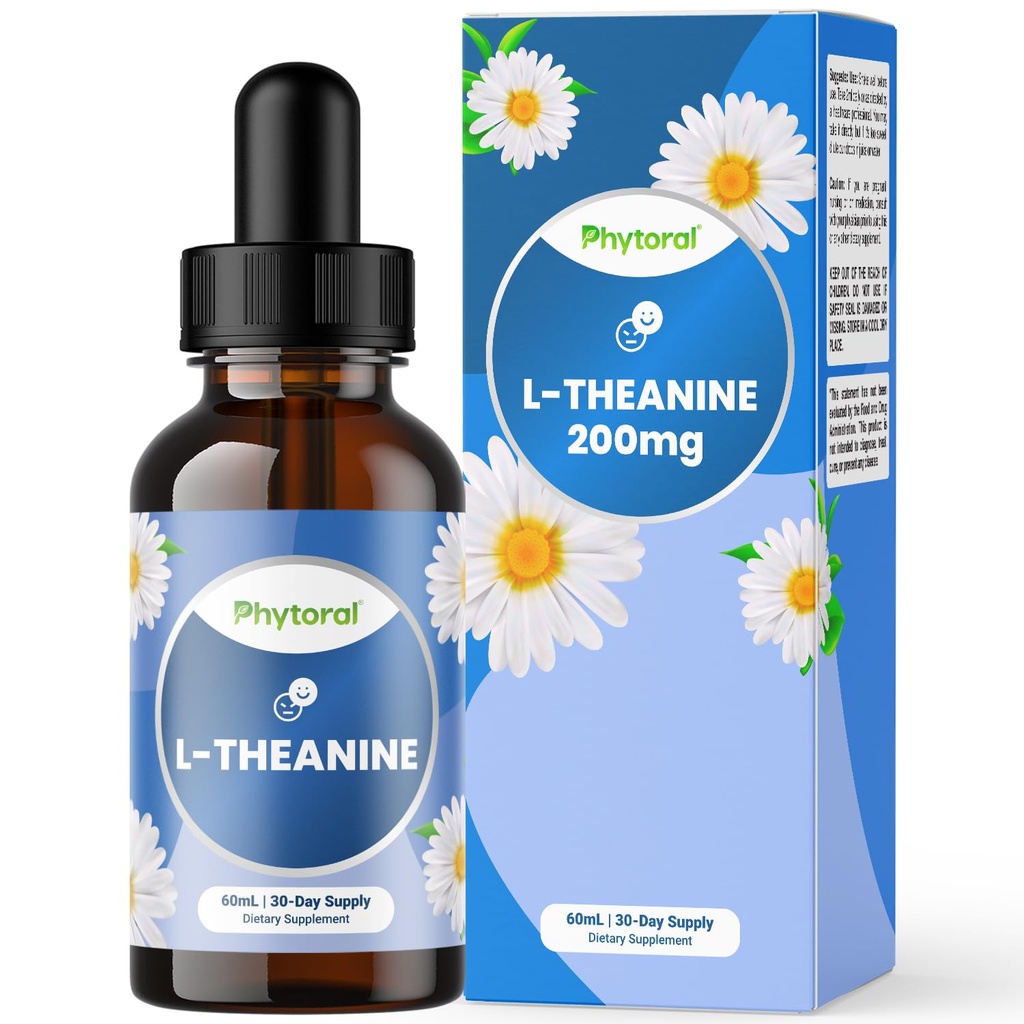 Pytoral Potent L-Theanine Liquid Drops - 子供と大人のための高吸収性L-Theanine Calm&リラクゼーションサポート - プレミアム品質は子供と大人のための理想を低下させます 液体 30 サービング