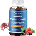 O NUTRITIONS Premium Sea Moss Gummies made with Irish Sea Moss, Burdock Root, Bladderwrack -Seamos 生アルカリ サプリメント