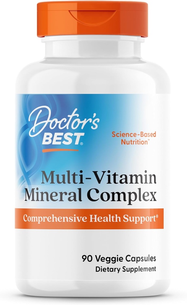 Doctors Best Multi-Vitamin Mineral Complex, Comprehensive Health Support, Non-GMO, Gluten Free, Vegan 90 Veggie Capsules