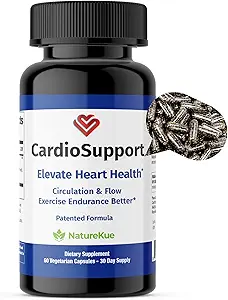 NatureKue CardioSupport | Heart Health Supplements | Enhance Exercise Endurance | Astragalus Extract | Herbal Supplements | 60 Vegetarian Capsules | 30-Day Supply