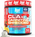BPI スポーツ CLA + カルニチン シュレッダー - 脂肪細胞 エネルギーとサポート リーン マッスル、ブースト メタボリズム - 非興奮剤 L カルニチン サプリメント - フルーツ パンチ (14.1 oz。/50 サービング)