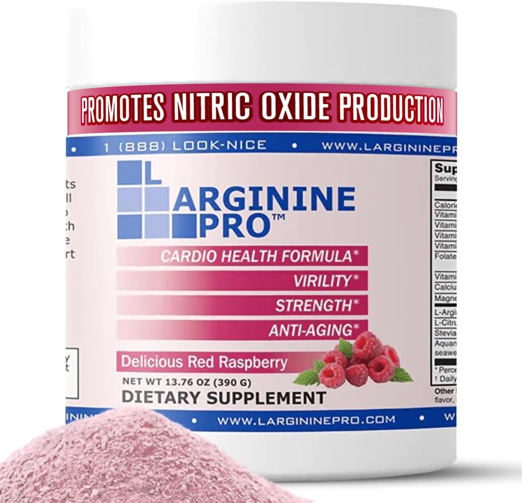 L-ARGININE PRO | 5,500mg L-Arginine Plus L-Citrulline 1,100mg ラズベリーパウダードリンクミックス 窒素酸化物産物産出量増加のためのサプリメント