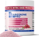 L-ARGININE PRO | 5,500mg L-Arginine Plus L-Citrulline 1,100mg ラズベリーパウダードリンクミックス 窒素酸化物産物産出量増加のためのサプリメント