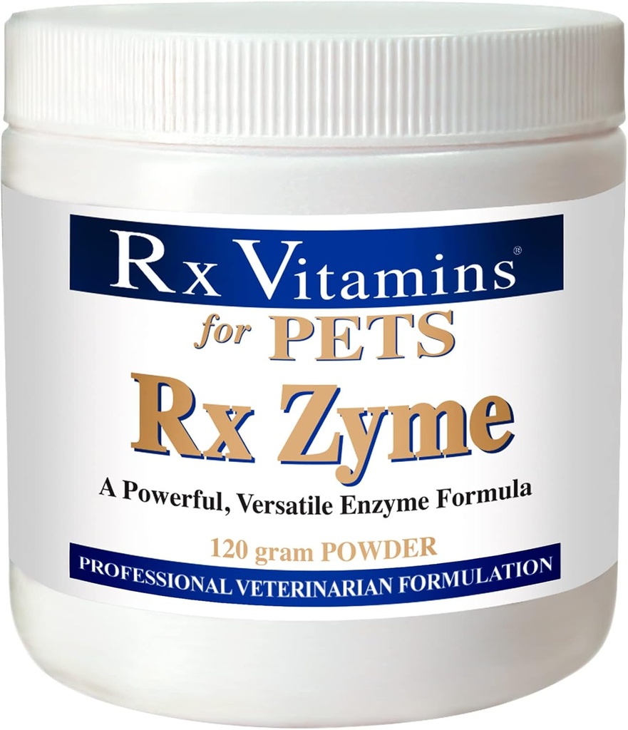 犬と猫のためのペットRx ZymeのためのRxビタミン - 胃腸の不快感 - 食品に追加 - 120gパウダー