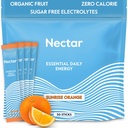 Nectarエネルギーブースター - 有機カフェイン、B12&電解 - 砂糖無料&ゼロカロリー - 健康的なコーヒー、エネルギードリンク&ソーダ代替 - 水分補給&エネルギーサプリメント(オレンジ30パウダーパック)